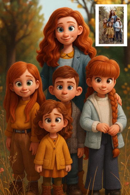 Portret Personalizat Stil Desen Animat. Portretul Tău ca dintr-un Film de Animație Realist!